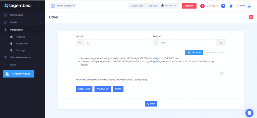 Copy the code ans paste on your website