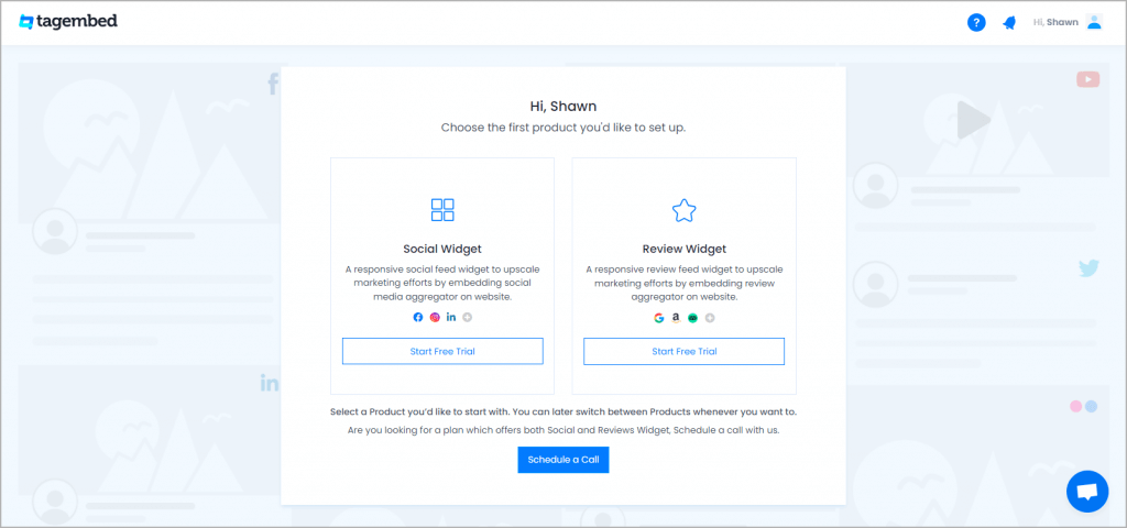 Select social widget