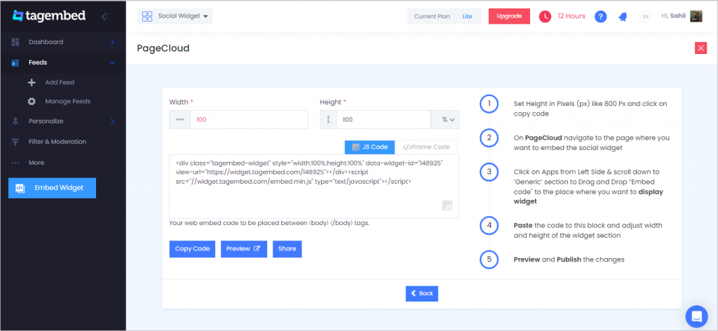 Copy the generated code