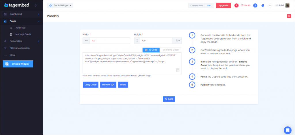 Copy the code and paste in your website