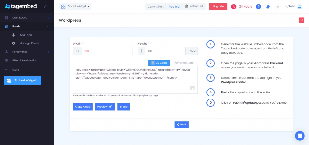 Copy the generated code