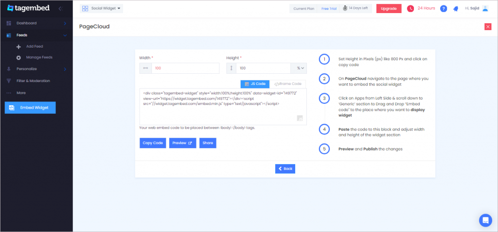 Copy the generated code