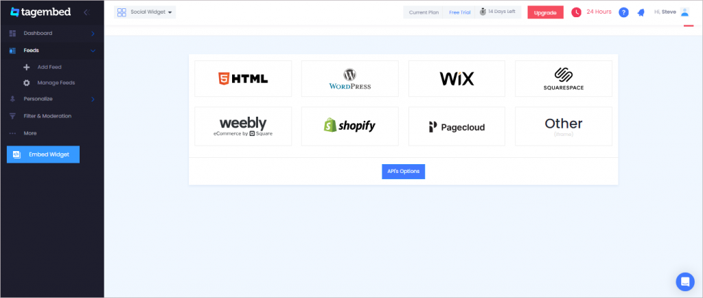 Choose your CMS platform from the list.
