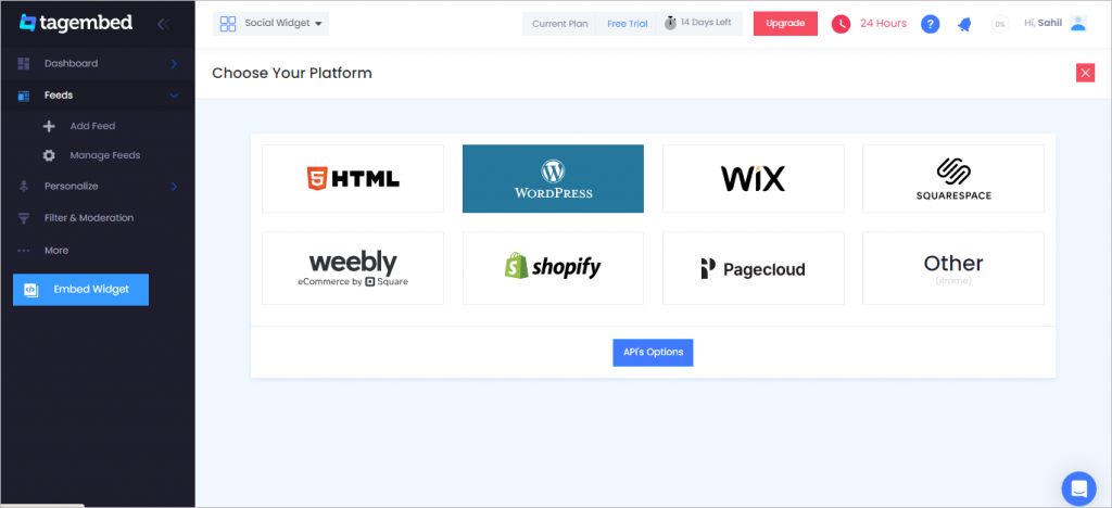 Select CMS platform for the list.