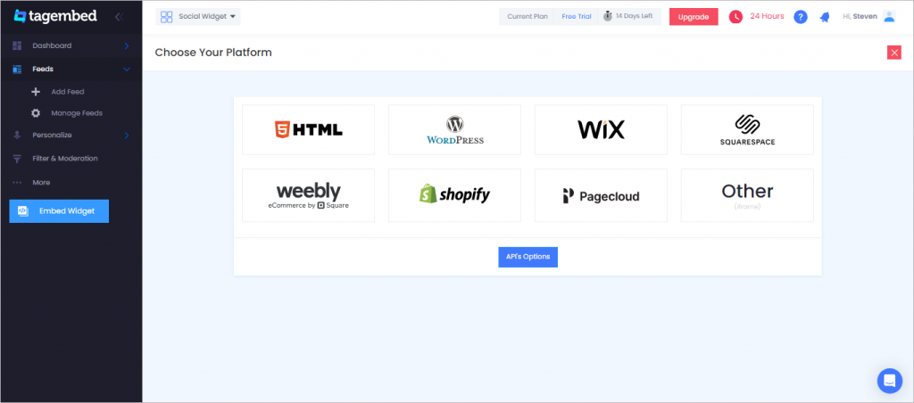 Select Your CMS platform from the list