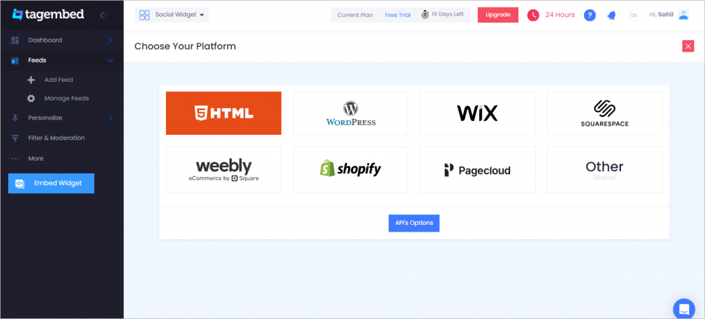 Select HTML from the list