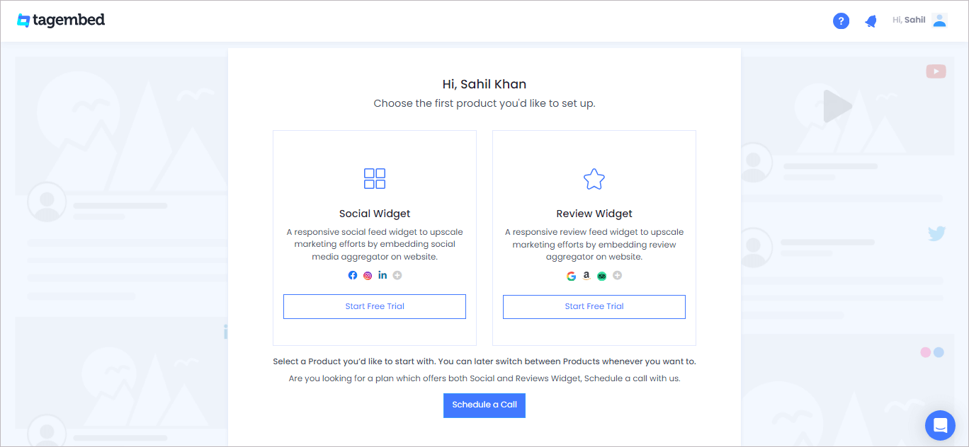 Select social widget