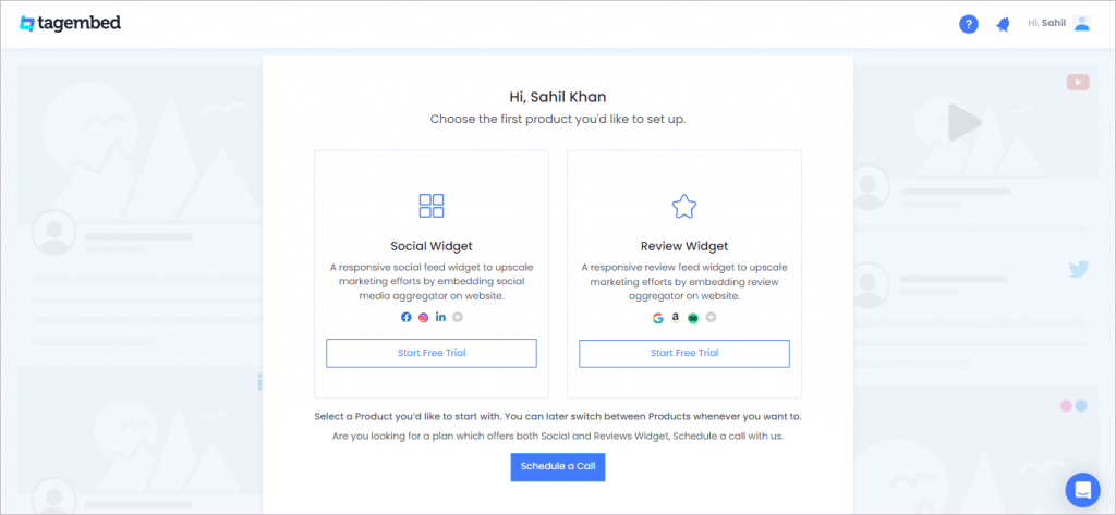 Select social widget