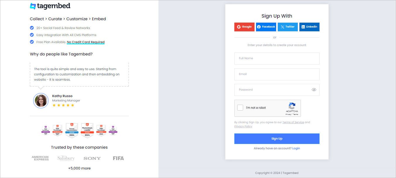 sign up for a free Tagembed account.