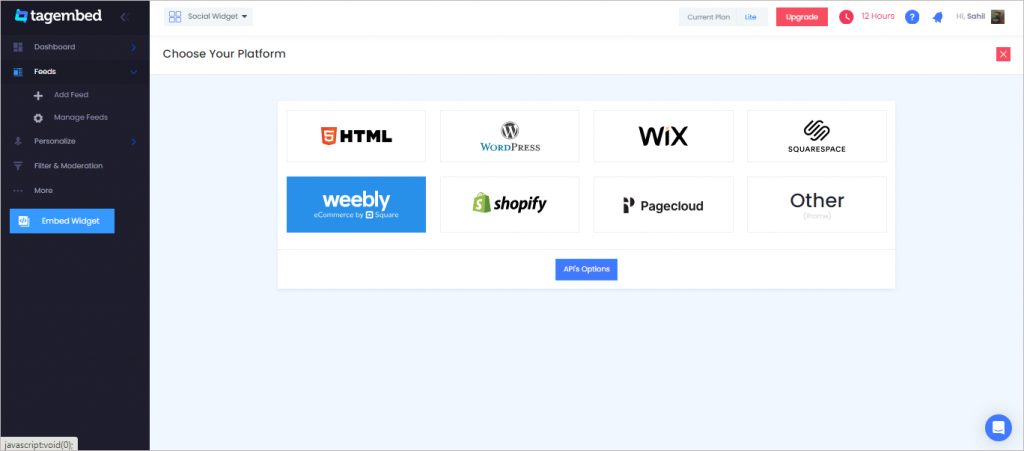 Choose Weebly as your CMS platform.