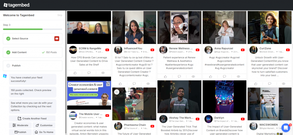Add YouTube Feed